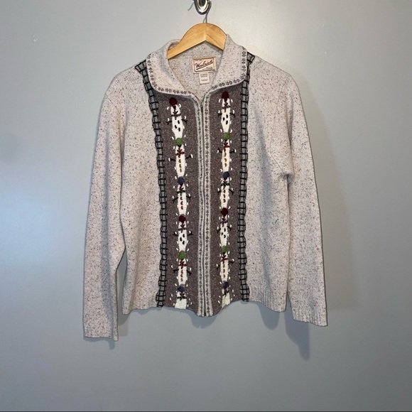 Woolrich Full Zip Wool Snowman Sweater - Picture 1 of 7